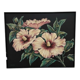 Gorgeous, Very Large Hand Painted Campus Signed by Collins Mid-Century For Sale