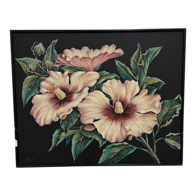 Gorgeous, Very Large Hand Painted Campus Signed by Collins Mid-Century For Sale