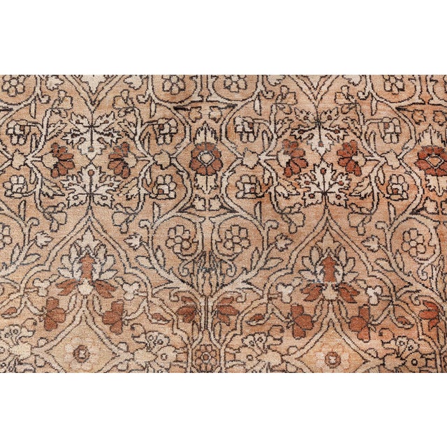 Antique Beige, Brown, Botanic, Persian Kirman Hand-Knotted Wool Rug For Sale - Image 9 of 10