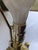 Late 20th Century Large Neoclassical Style Brass & Faux Burlwood Table Lamp With Black Shade – 34"h For Sale - Image 15 of 18