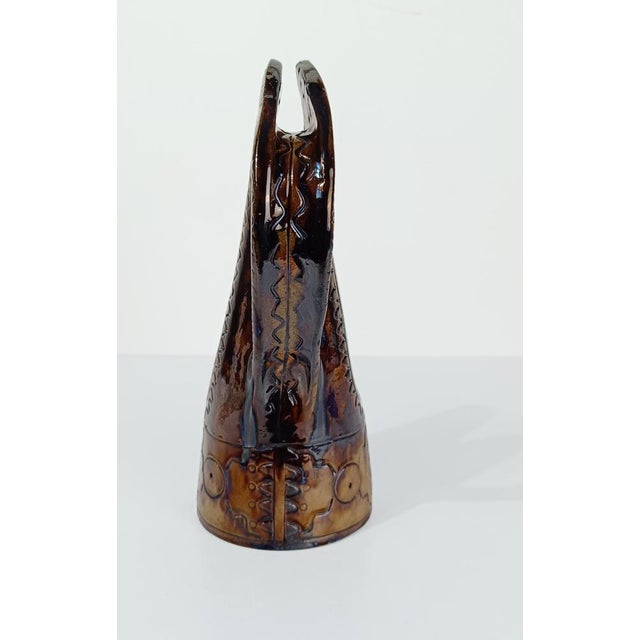 Mid 20th Century Italian Primitive Style Ceramic Jug or Vase by Urbano Fontana, 1970s For Sale - Image 18 of 18