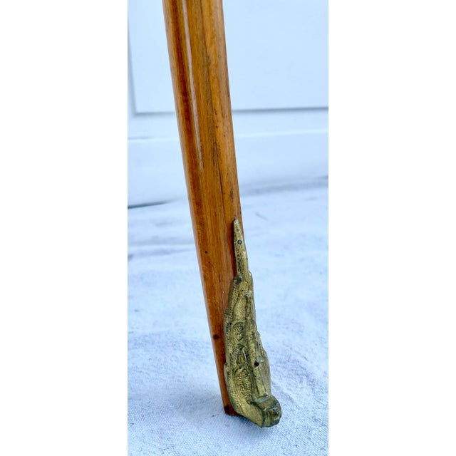 Antique French Green Marble and Brass Pedestal Stand For Sale - Image 10 of 12