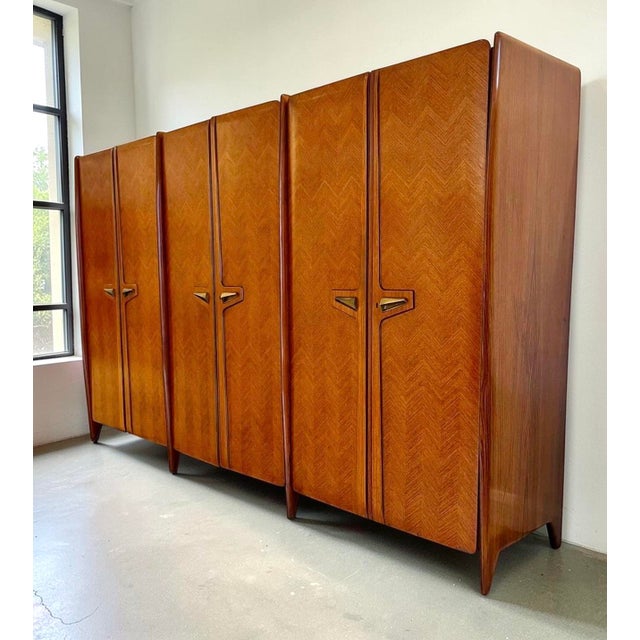 Mid-Century Modern Mid-Century Modern Italian Triple Wardrobe from La Permanente Mobili Cantù, 1950s For Sale - Image 3 of 12