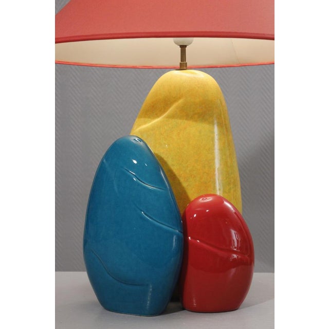 Large Pebble Ceramic Table Lamp by François Chatain, France, 1990s For Sale - Image 9 of 14