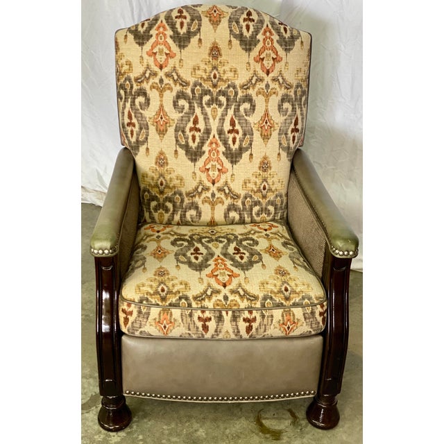 Bradington Young Leather & Ikat Print Upholstery Mayes 3Way Reclining
