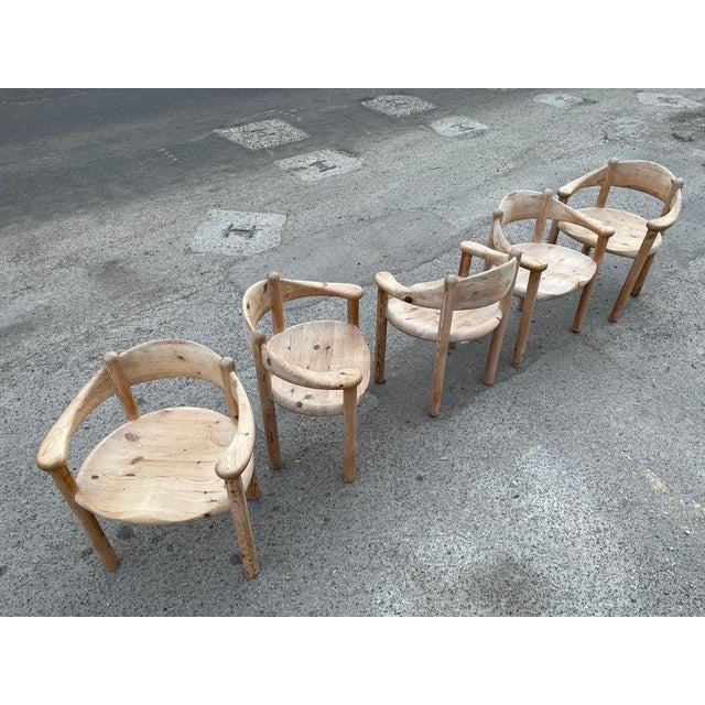 Brutalist Extendable Round Dining Table with Chairs by Rainer Daumiller, 1971, Set of 6 For Sale - Image 11 of 14