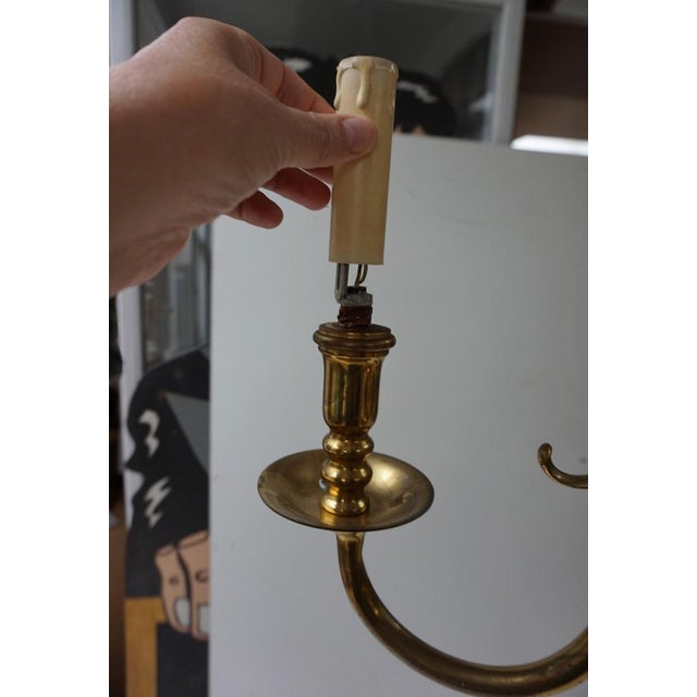 Dutch Colonial Rembrandt 5 Light Bronze Chandelier, 1870s For Sale - Image 11 of 18