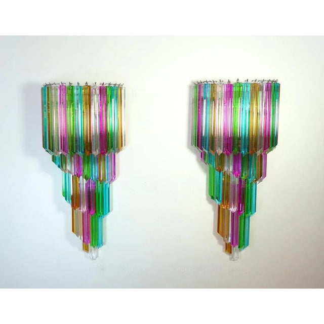 Venini Italian Venini Style Murano Glass Sconces, 1980s, Set of 2 For Sale - Image 4 of 9