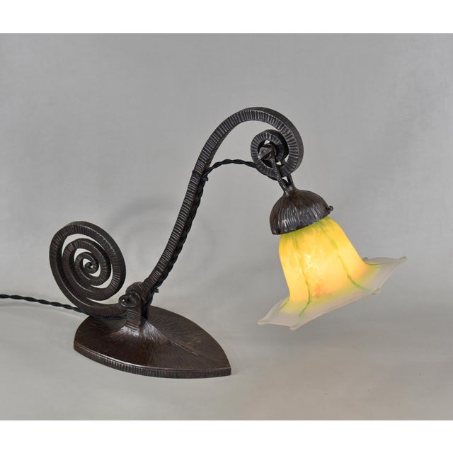 1920s French Art Deco Table Lamp by Daum 1920s France For Sale - Image 5 of 12