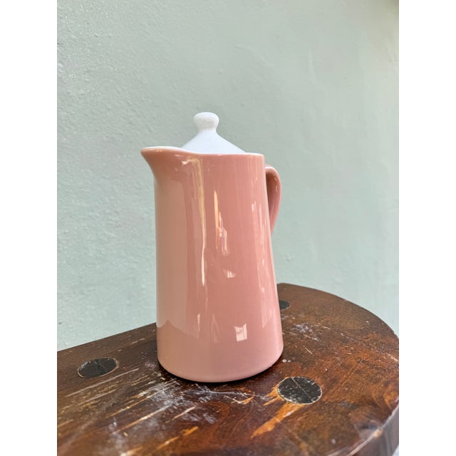 Vintage 1960s Sterling China Pink American Export Lines Coffee Pot — Maritime Mid-Century For Sale In Miami - Image 6 of 7