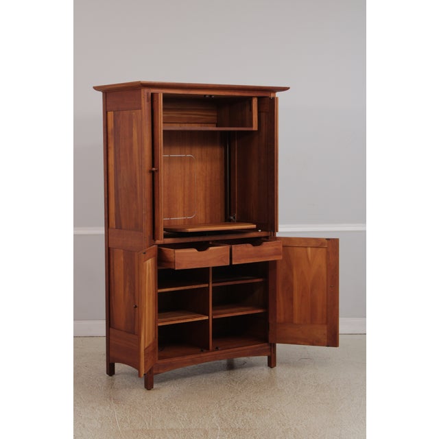 Stickley Stickley Cherry 4 Door Cherry Tv Armoire For Sale - Image 4 of 18