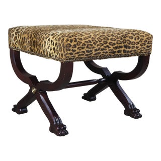 Late 20th Century Ralph Lauren Henredon Mahogany Empire Style McDowell Ottoman For Sale