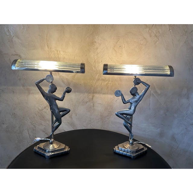 1930s Art Deco Table Lamps, 1930, Set of 2 For Sale - Image 5 of 12