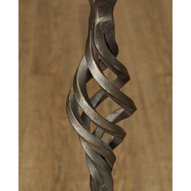 Hand Forged Custom Twisted Iron Set Fire Place Tools For Sale In Philadelphia - Image 6 of 13