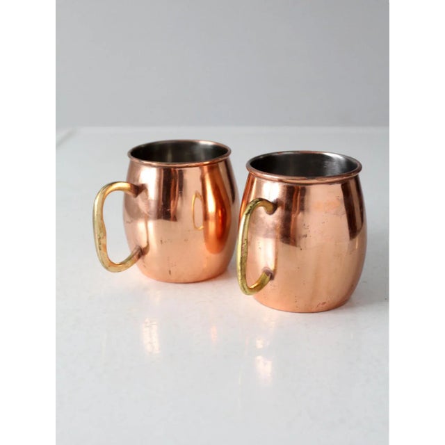 Vintage Godinger Copper Mugs Pair For Sale - Image 6 of 12