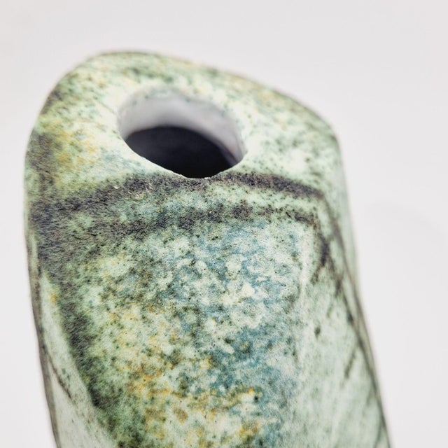 Modernist Grog Clay Ceramic Vase by Ágoston Simó For Sale - Image 9 of 11