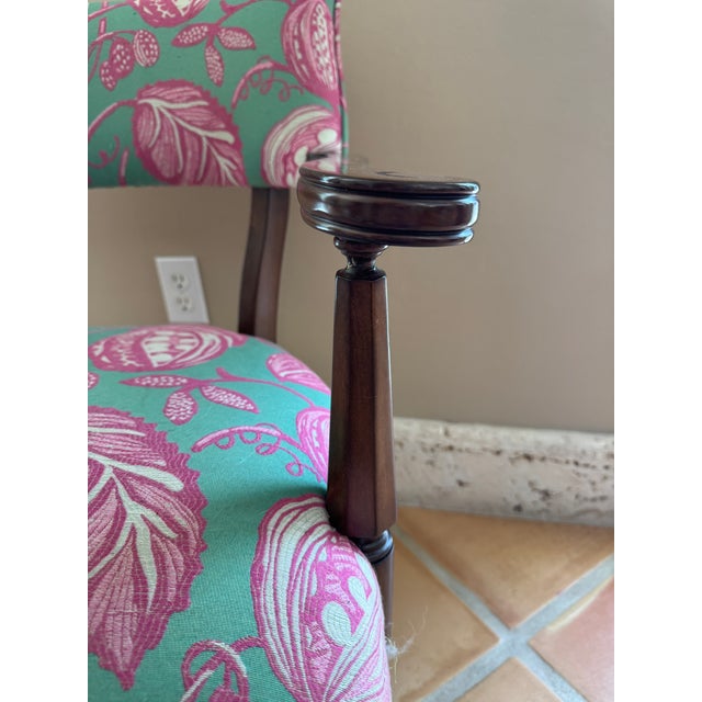 1940s Antique Palm Beach Chic Upholstered Accent Chair For Sale - Image 10 of 11