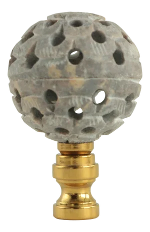 Reticulated Soapstone Ball Lamp Finial
