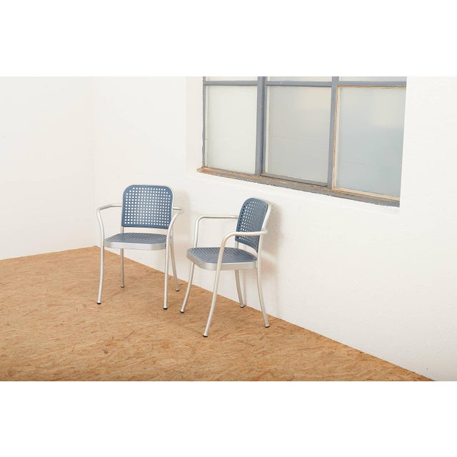 Silver Chair with Aluminum Frame by Vico Magistretti, 1989 For Sale - Image 10 of 12