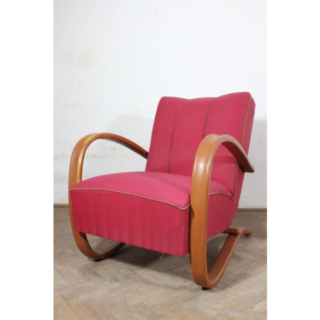 Bentwood Lounge Chairs with Coffee Table by Jindřich Halabala, 1930s, Set of 3 For Sale - Image 3 of 8