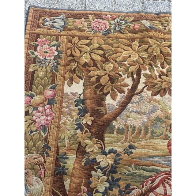 Vintage French Aubusson Style Jacquard Tapestry, 1970s For Sale - Image 12 of 18