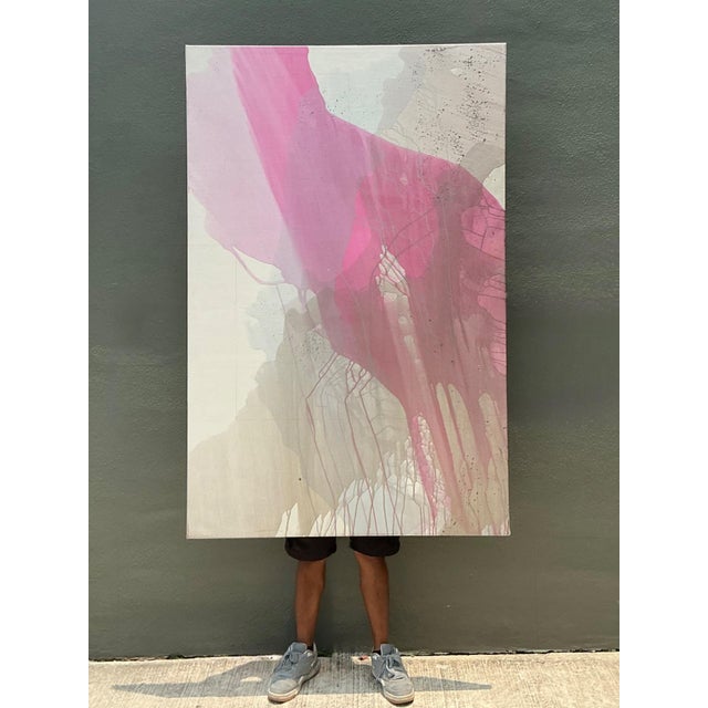 Vintage Monumental Abstract Expressionist Painting on Canvas For Sale In West Palm - Image 6 of 13