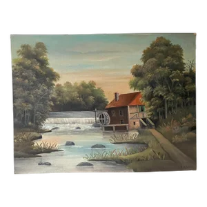 Frank H. Sweet New York Oil Painting of a Old Mill