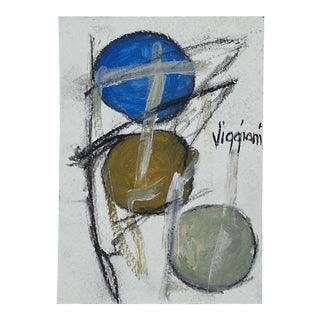 Late 20th Century Charcoal Abstract Drawing Signed Viggiani For Sale