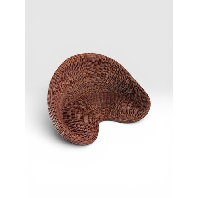 Mid-Century Modern Vintage Handwoven Rattan Yoga Meditation Chair /Allows You to Sit in the Way“Lotus “Meditation Position For Sale - Image 3 of 11