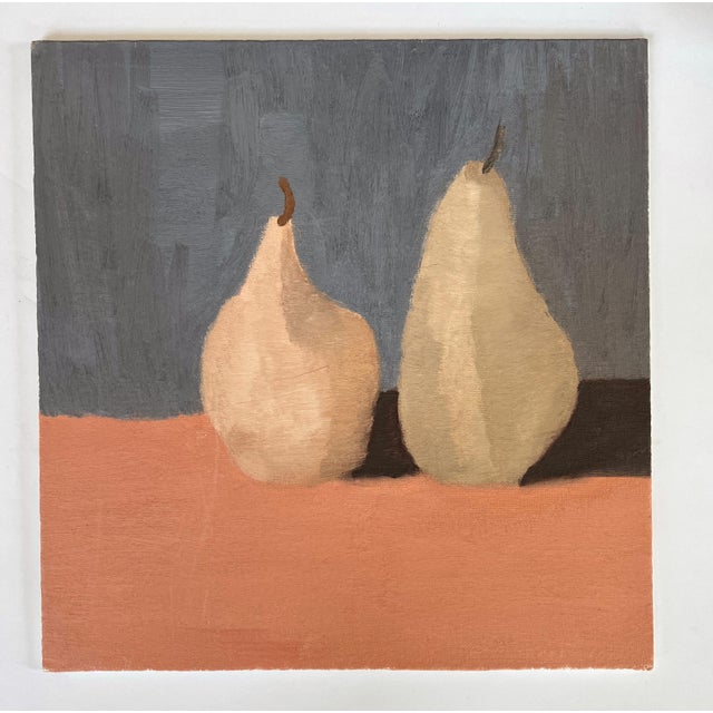 Abstract Pears Still Life Oil Painting on Artist 12" X 12" Board. Unsigned. An Artist's Modern study of pears in earth...