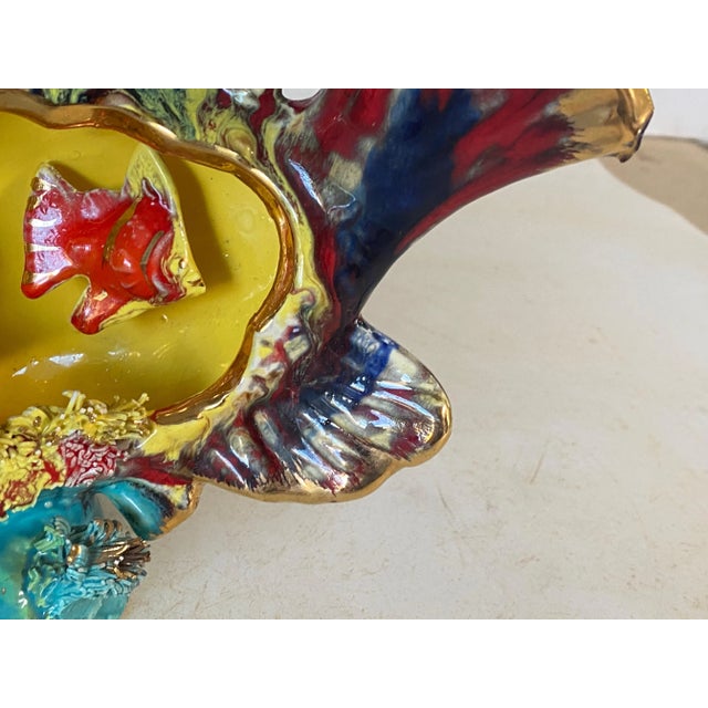 Vintage French Table Lamp in Glazed Ceramics by Vallauris & Monaco, 1960s For Sale - Image 9 of 11