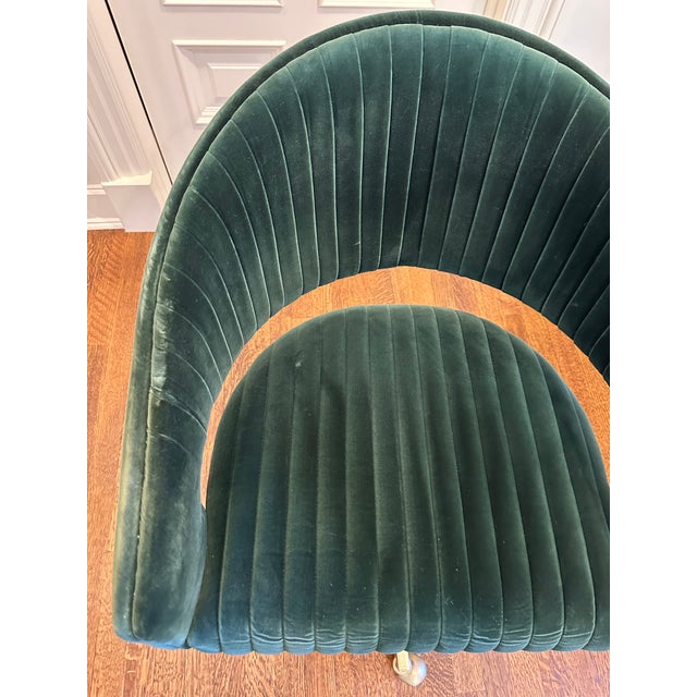Dark green velvet desk chair clearance