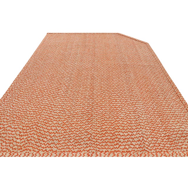 2010s Rug & Kilim’s Modern Abaca Rug in Orange and Beige Tones For Sale - Image 5 of 7
