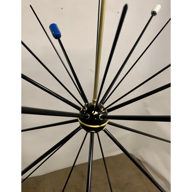 Black Sputnik Ceiling Lamp, 1949 For Sale - Image 4 of 7
