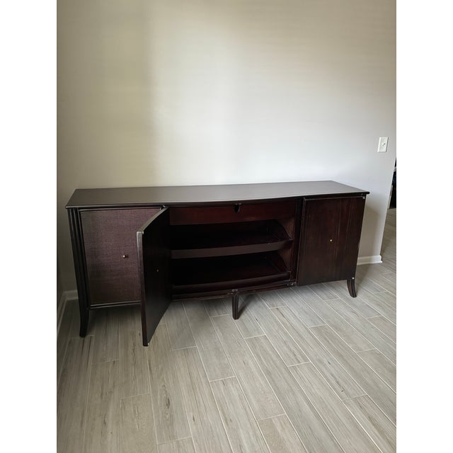 Late 20th Century Barbara Barry for McGuire Rattan Oak Raffia Sideboard Buffet For Sale - Image 9 of 10