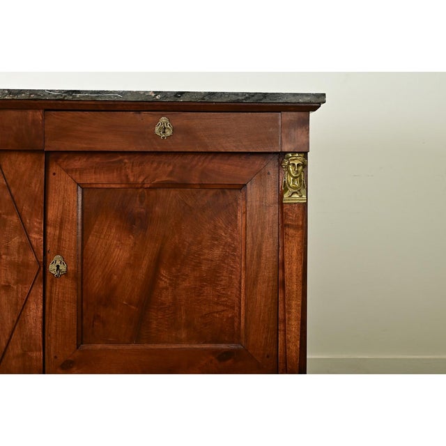 French 19th Century Empire Walnut & Marble Top Buffet For Sale In Baton Rouge - Image 6 of 12