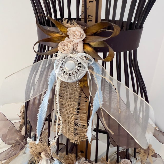 Antique Style Victorian Rustic Dress Form Mannequin Metal Wrought Iron Shabby Chic For Sale - Image 9 of 16