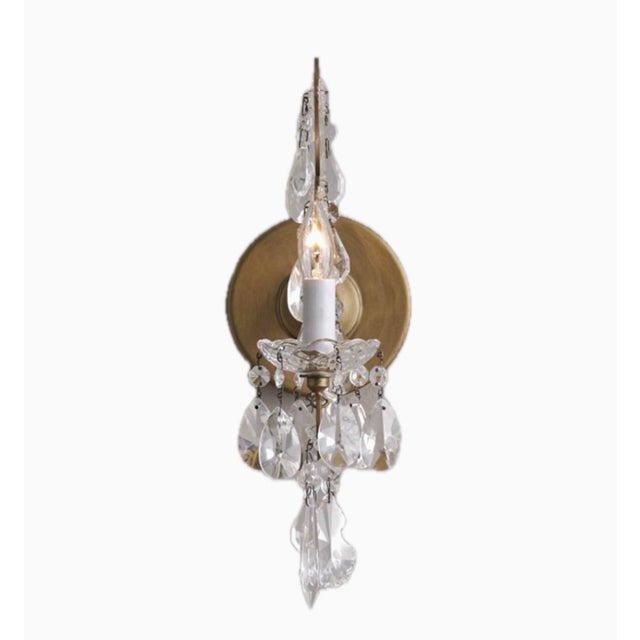 Pair of Rh Baby & Child Manor Court Crystal Wall Sconces For Sale In Minneapolis - Image 6 of 7