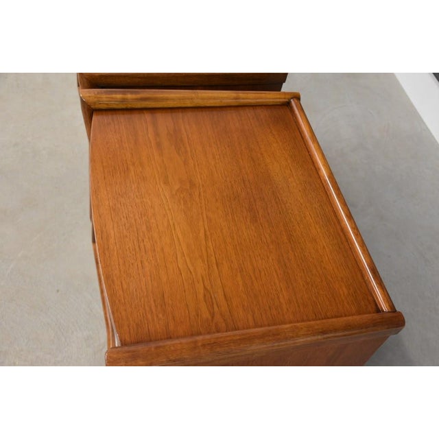 Wood 1960s Walnut Nightstands by Kent Coffey the Sharon - A Pair For Sale - Image 7 of 10