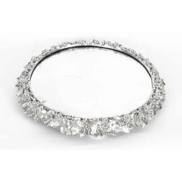 This is a large fabulous antique Victorian silver plated cake stand with the original mirrored plate Circa 1880 in date....