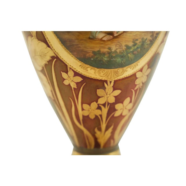 European Porcelain Tall Decorative Vase / Piece For Sale - Image 4 of 13