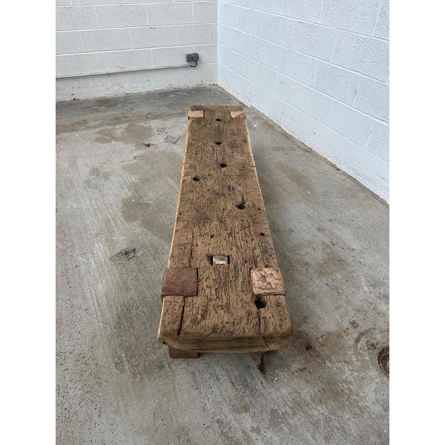 1920s Brutalist Wood Coffee Table For Sale - Image 5 of 8