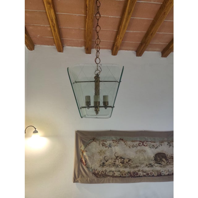 Glass Murano Glass Chandelier attributed to Pietro Chiesa for Fontana Arte, Italy, 1950s For Sale - Image 7 of 12
