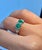 2010s 2-Stone 0.92CT TW Round Cut Natural Emerald Ring in 18k White Gold, Size 5 For Sale - Image 5 of 7
