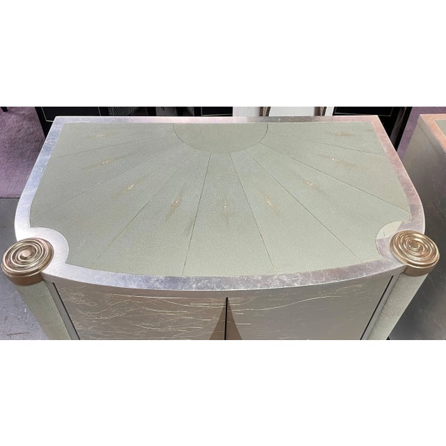 Art Deco Silver Leaf and Shagreen Chests - a Pair For Sale In Miami - Image 6 of 13