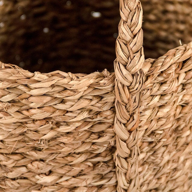 Boho Chic Axel Woven Basket in Brown - A Pair For Sale - Image 3 of 3