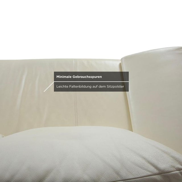 Leather Two-Seater Cream White Manual Function 1600 Sofa from Rolf Benz For Sale - Image 9 of 15