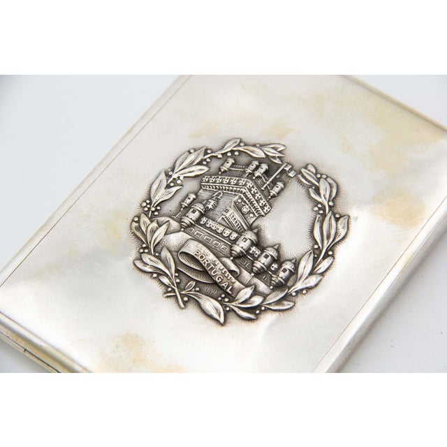 Rectangular Silver Cigarette Case with Low Reliefs For Sale - Image 3 of 4
