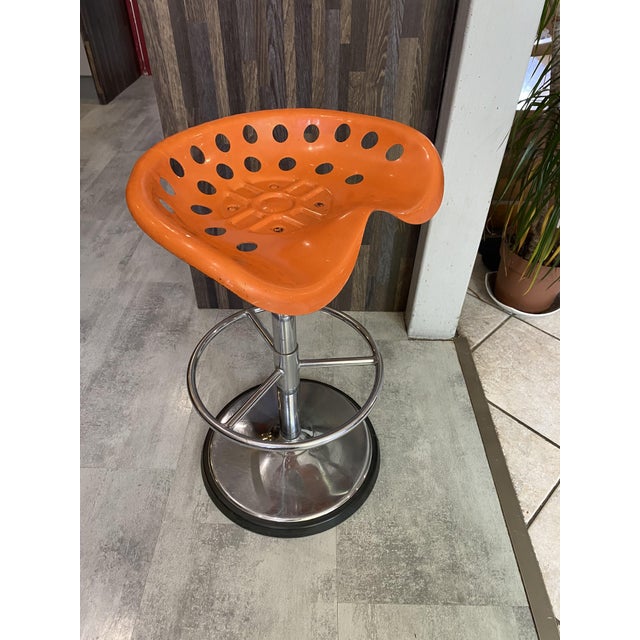Orange Tractor Stool by Etienne Fermigier for Mirima, 1970s For Sale - Image 9 of 18