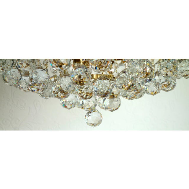 Brass and Rainbow Lead Crystal 8-Light Chandelier from Palwa, 1960s For Sale - Image 6 of 12